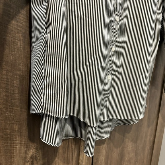 NWT Chicos 2 (large) drama poplin tunic striped button front shirt top - Picture 5 of 11